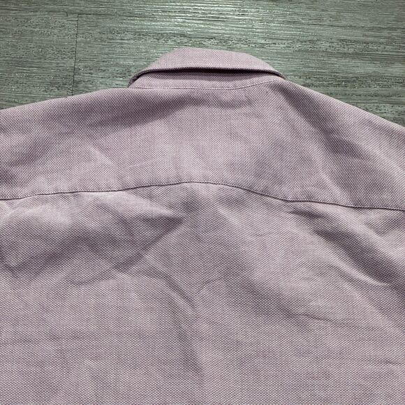 Zara Shirt Mens Large Pink Long Sleeve Button Up Cotton Blend Minimal Preppy - Picture 7 of 10